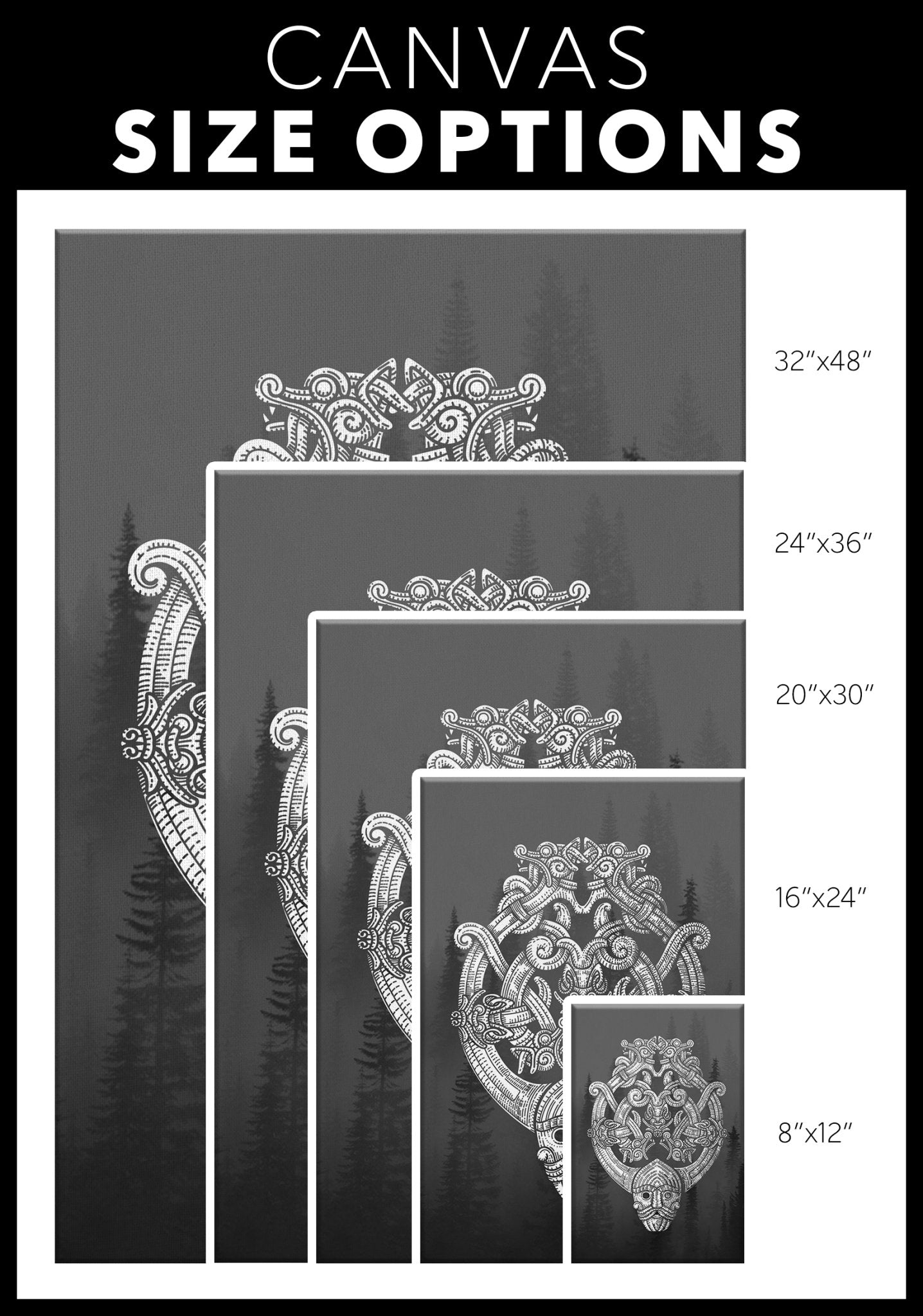 Odin's Wolfpack in Spruce Forest Gallery Quality Viking Wall Art