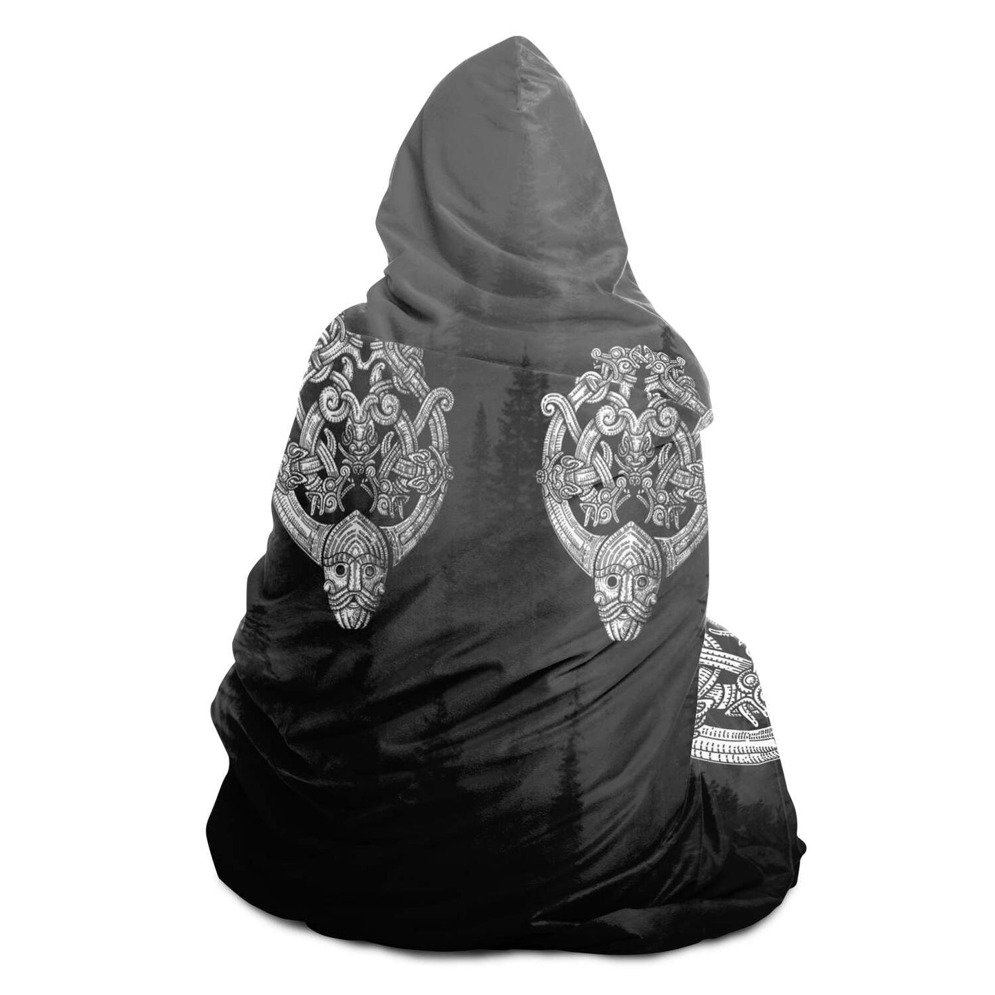 Odin's Wolfpack in Spruce Forest Unisex Hooded Blanket