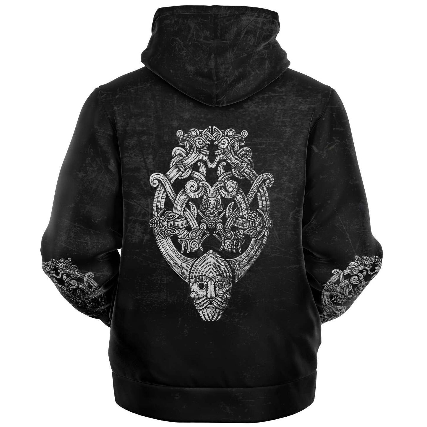 Odin's Wolfpack Unisex Viking Zip-Up Hoodie with Texture