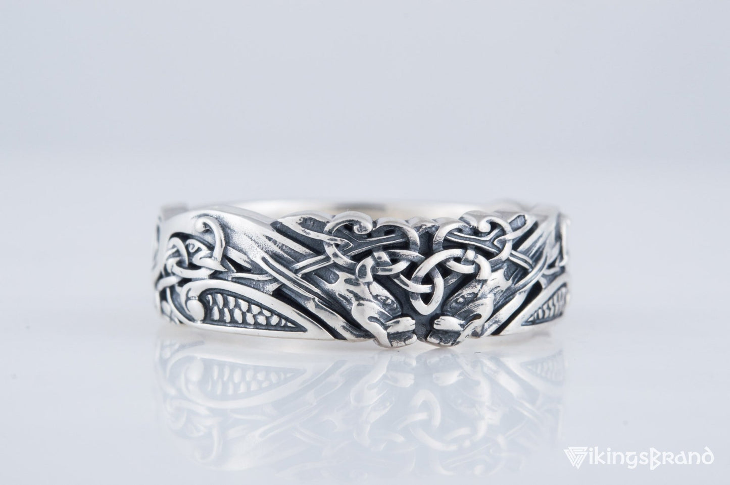 Ornament Handmade Viking Ring Sterling Silver Jewelry