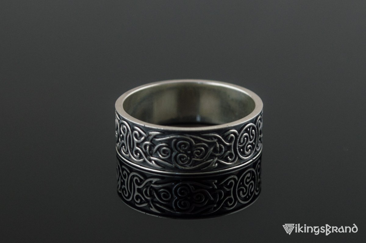Ornament Viking Style Ring Sterling Silver Handmade Jewelry