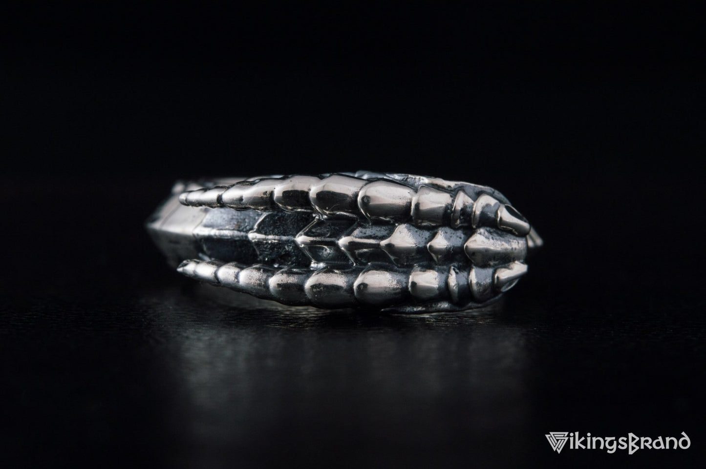 Ouroboros Viking Ring with Gem Sterling Silver Handmade Jewelry