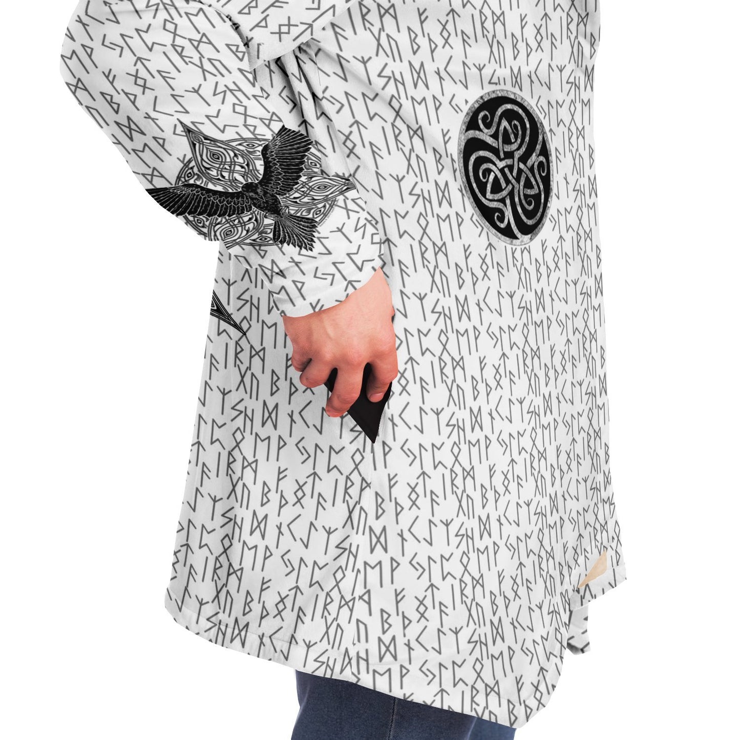 Premium Viking Runic Cloak White