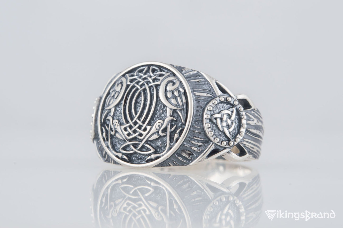 Raven Viking Symbol Ring Sterling Silver Handmade Viking Jewelry