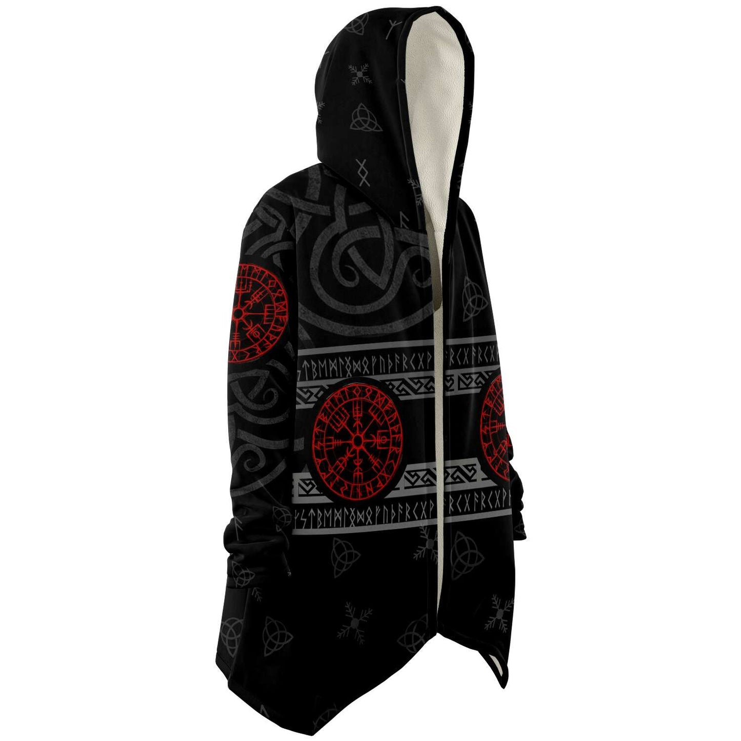 Red Vegvisir Premium Viking Cloak
