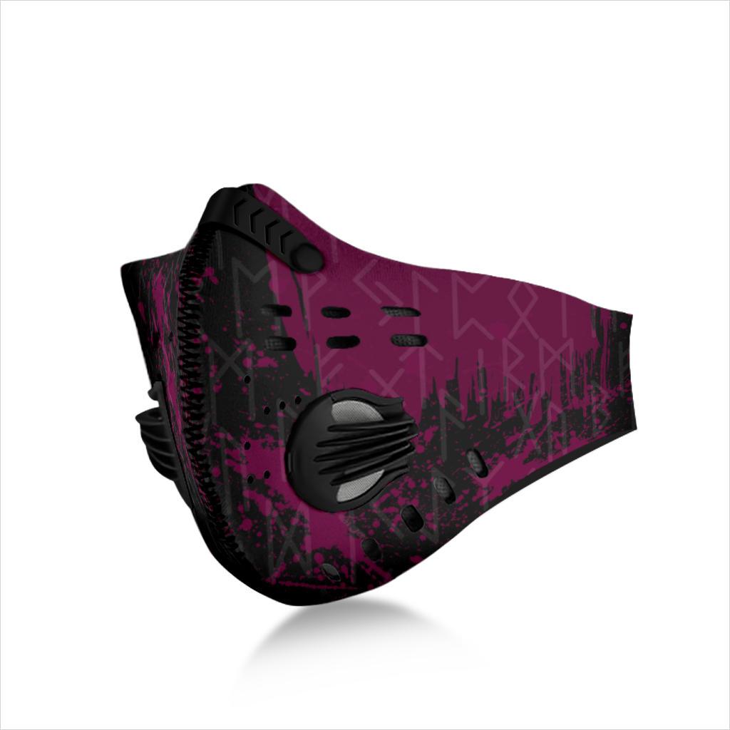 Runes Premium Face Mask Cover - Purple