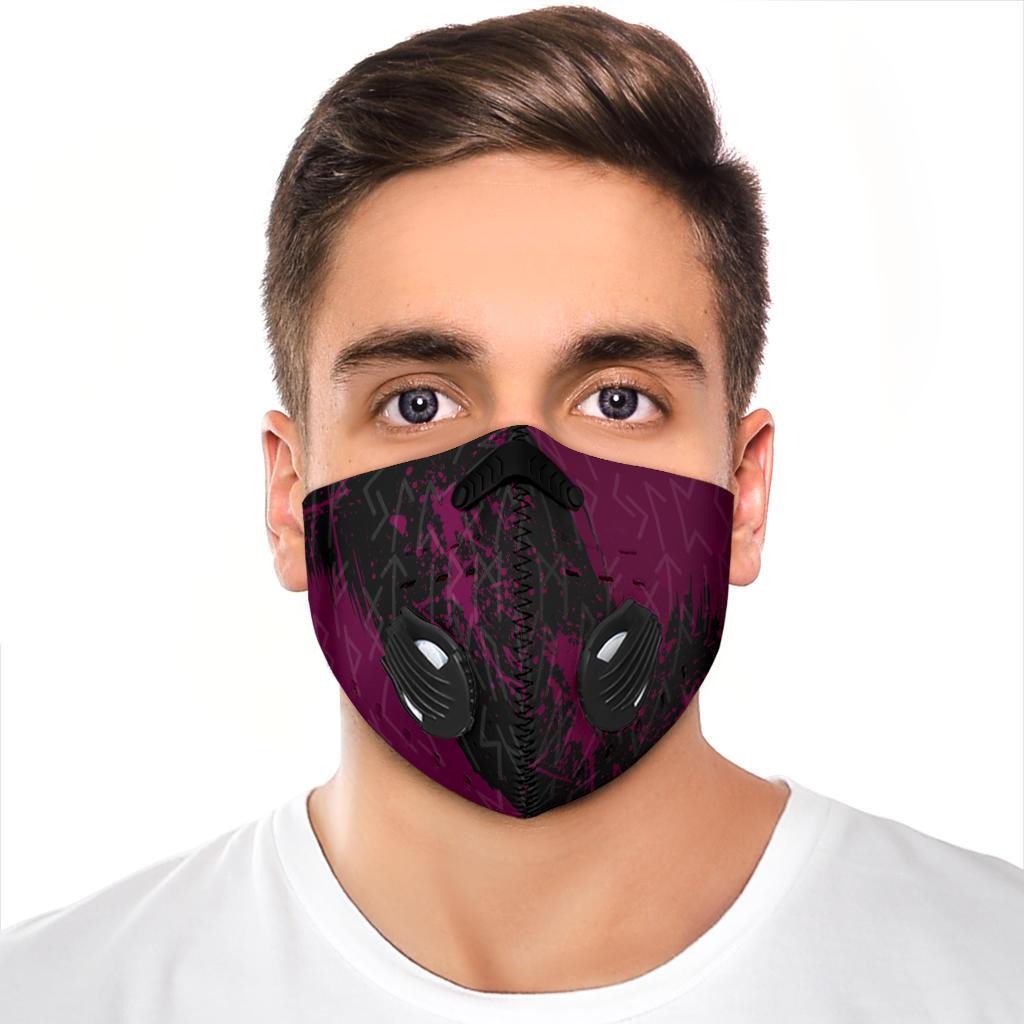 Runes Premium Face Mask Cover - Purple