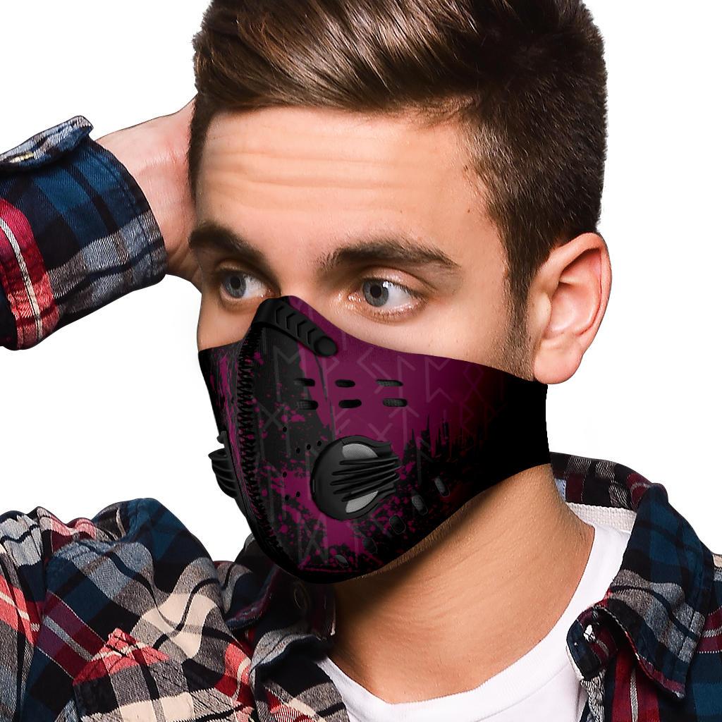 Runes Premium Face Mask Cover - Purple