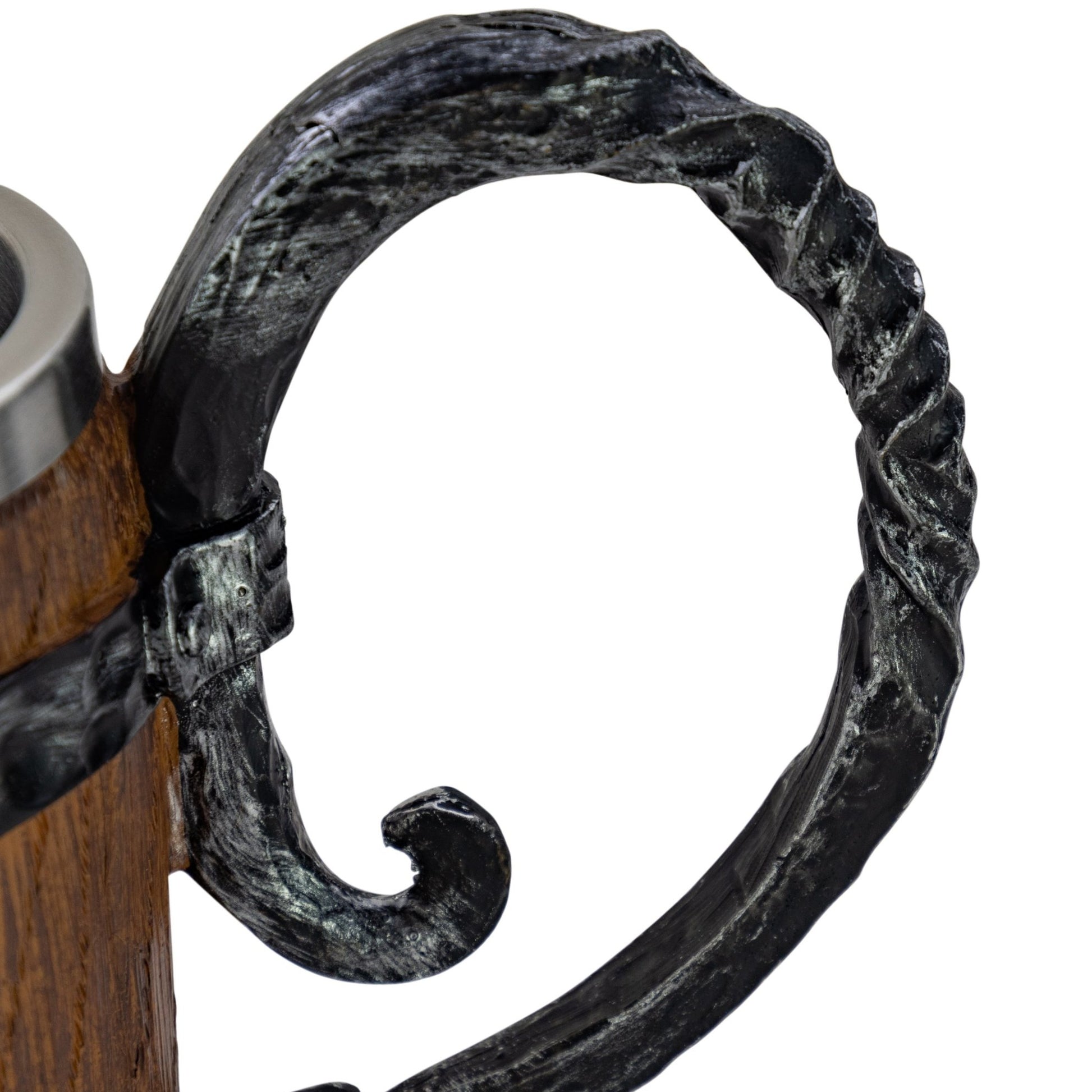 Rustic Wooden Barrel Resin Mug Large Handle Stainless Steel Insert - VikingsBrand