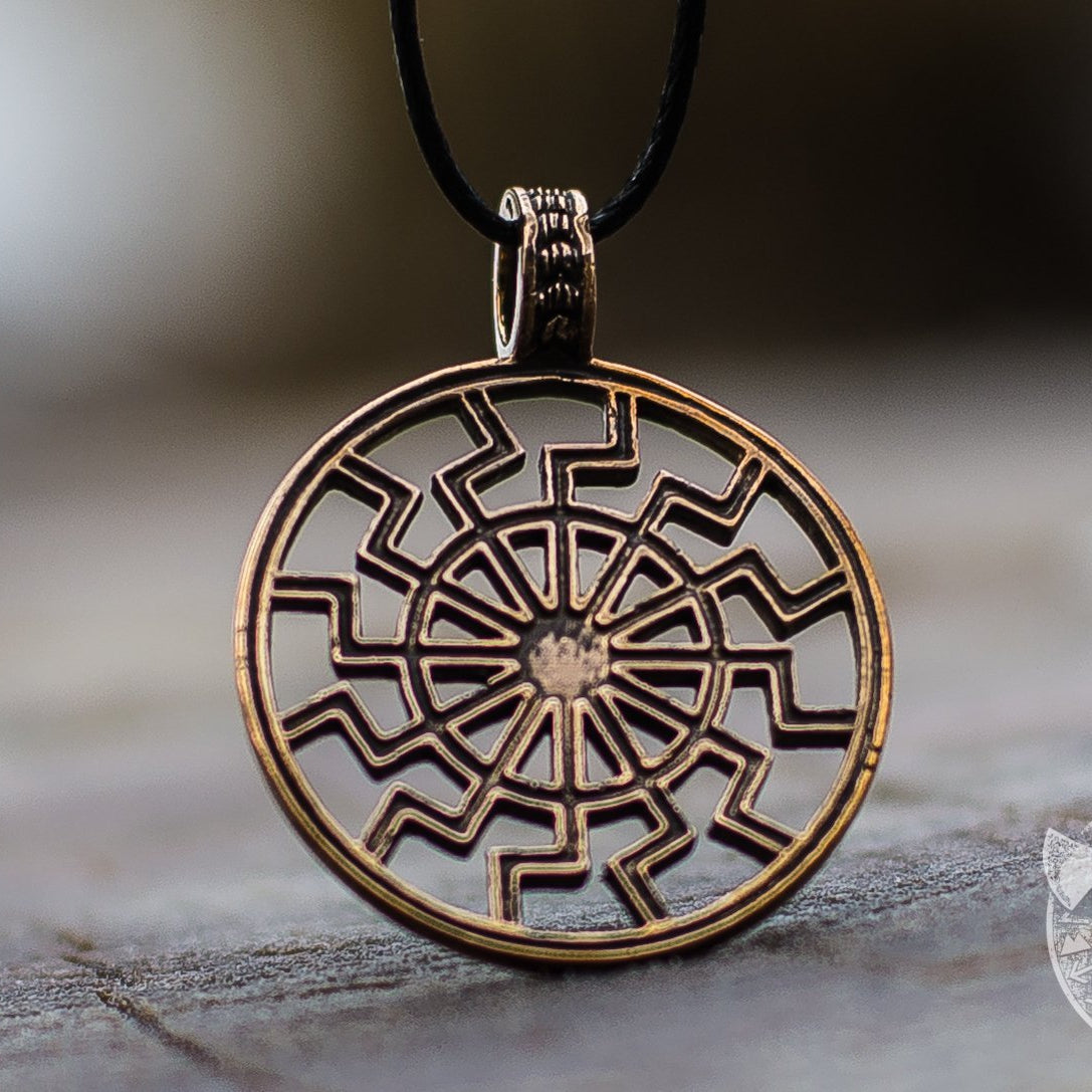 Schwarze Sonne Symbol Bronze Pendant - VikingsBrand