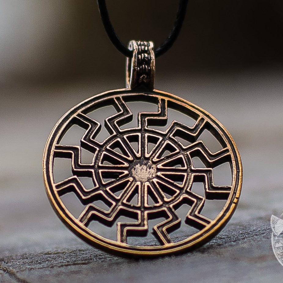 Schwarze Sonne Symbol Bronze Pendant - VikingsBrand