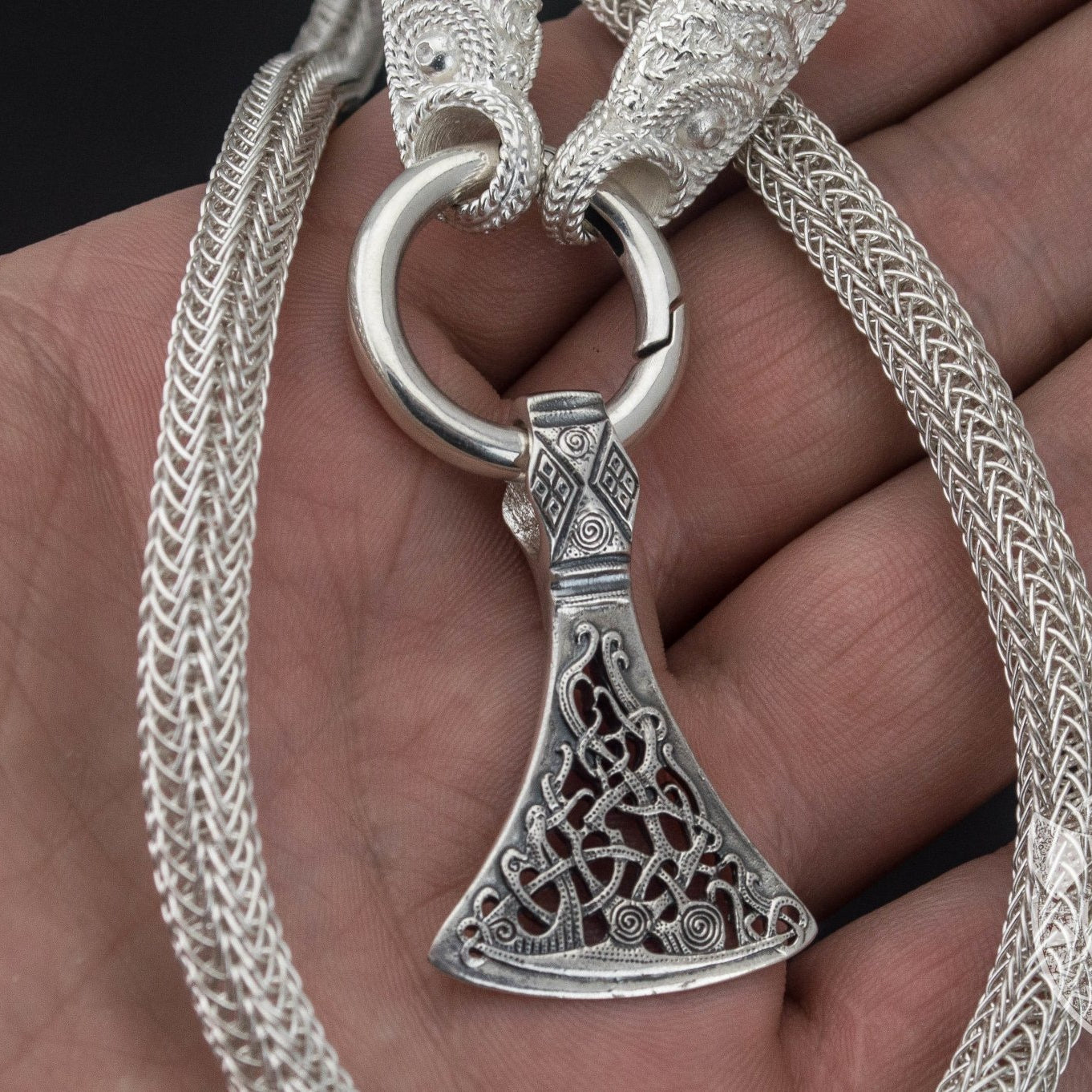 Set of Norse Chain with Mammen Style Axe Pendant 925 Sterling Silver - VikingsBrand
