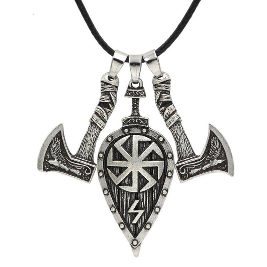 Slavic Kolovrat necklace with axes – view 2