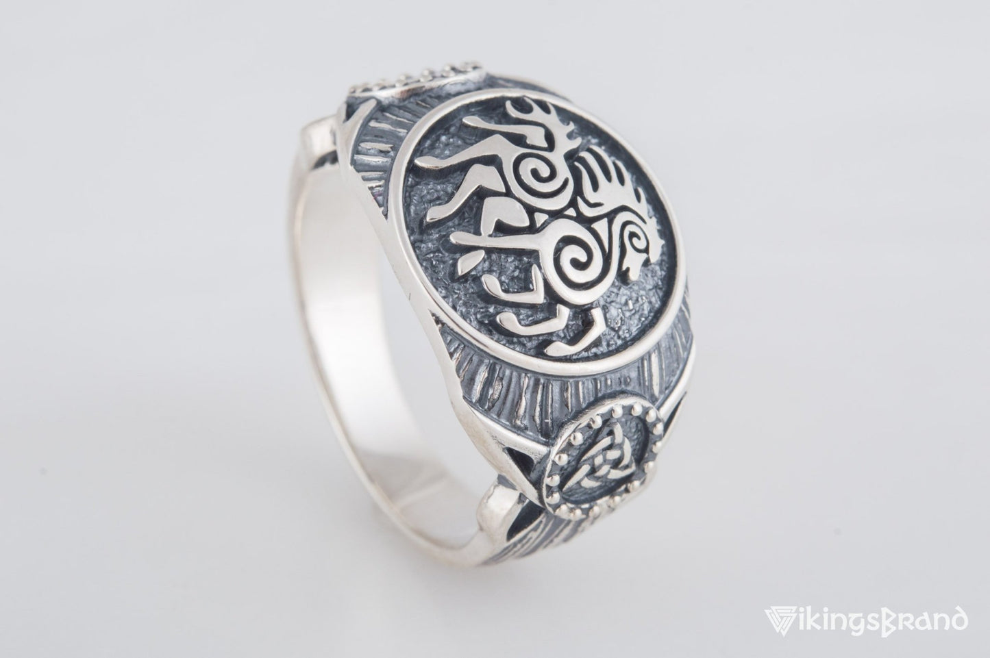 Sleipnir Viking Symbol Ring Sterling Silver Handmade Viking Jewelry