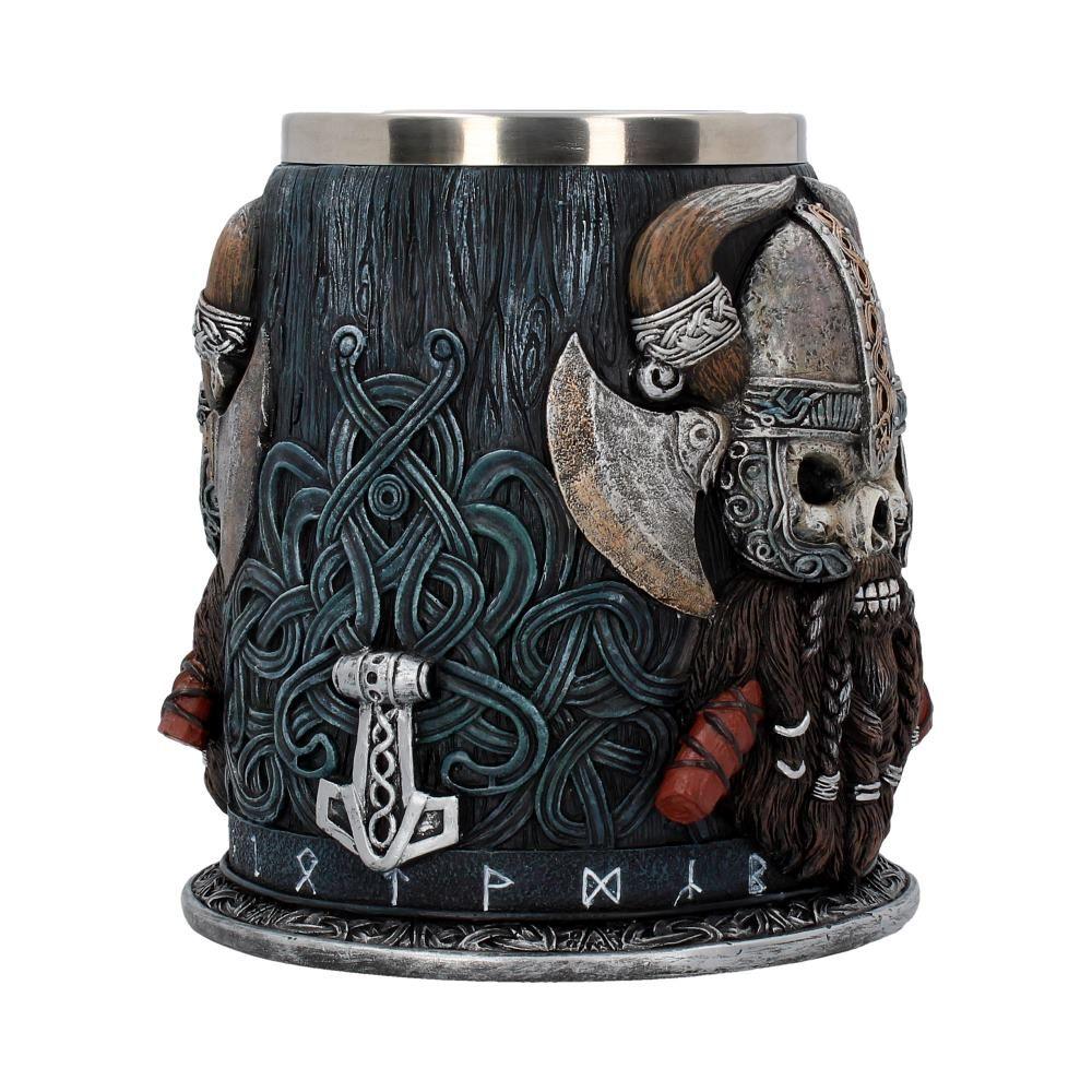 Stainless Steel Insert Viking Tankard Thor's Hammer Mjolnir Handle - VikingsBrand