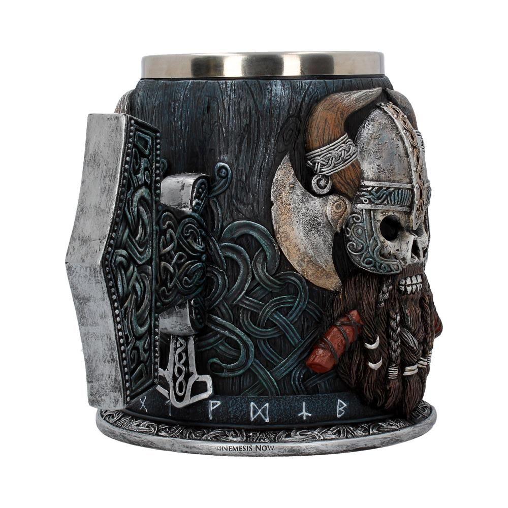 Stainless Steel Insert Viking Tankard Thor's Hammer Mjolnir Handle - VikingsBrand