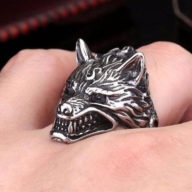 Stainless Steel Wolf Ring - VikingsBrand