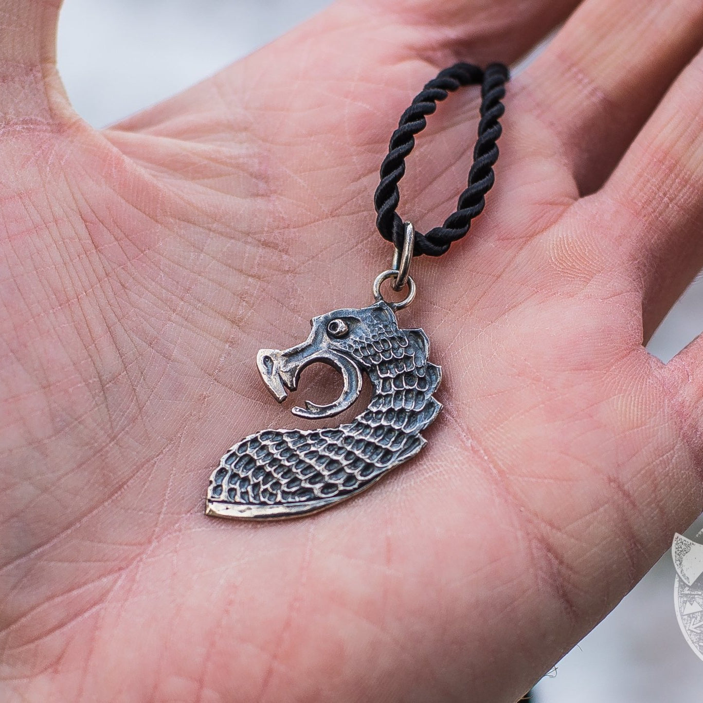 The Head of Drakkar Boat 925 Sterling Silver Pendant - VikingsBrand