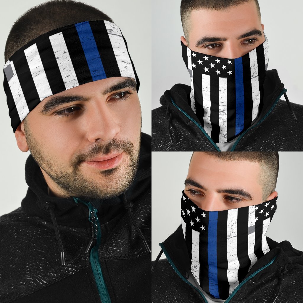 Thin Blue Line Neck Gaiter | Face Shield - Blue