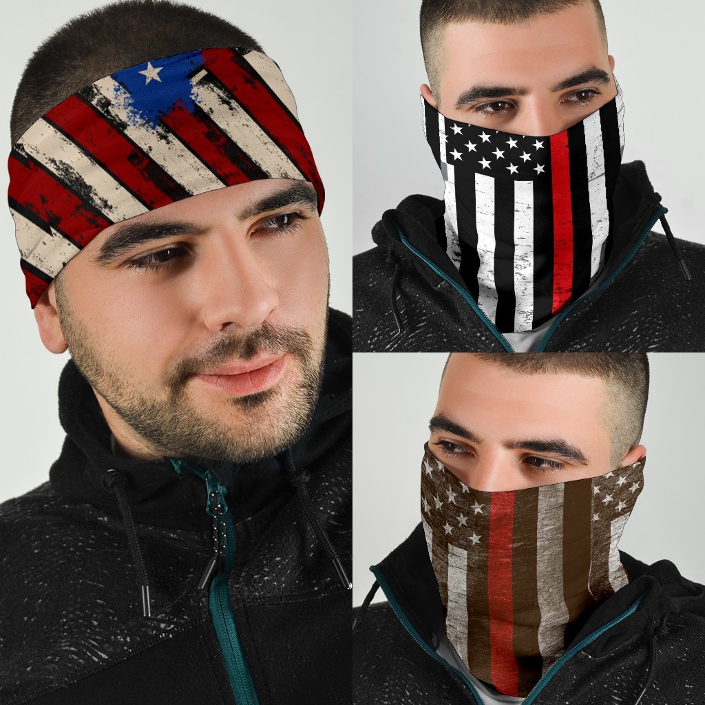 Thin Red Line Neck Gaiter | Face Shield - Stripes