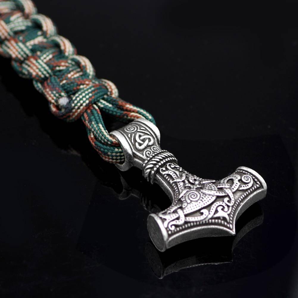Thor's Hammer Paracord Bracelet With Rune - VikingsBrand