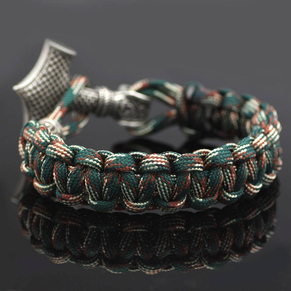 Thor's Hammer Paracord Bracelet With Rune - VikingsBrand