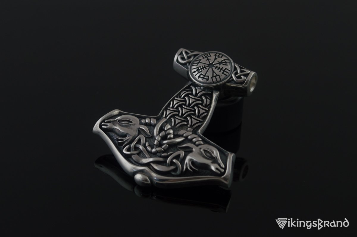 Thor's Hammer Vikings Pendant Sterling Silver Mjolnir from Sterling Silver Norse Jewelry