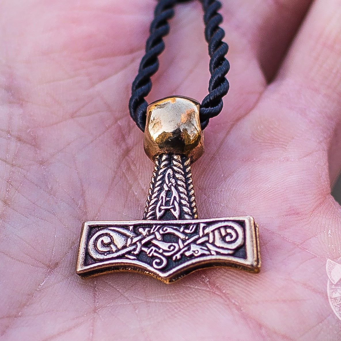 Thor's Hammer with Ornament Bronze Pendant - VikingsBrand