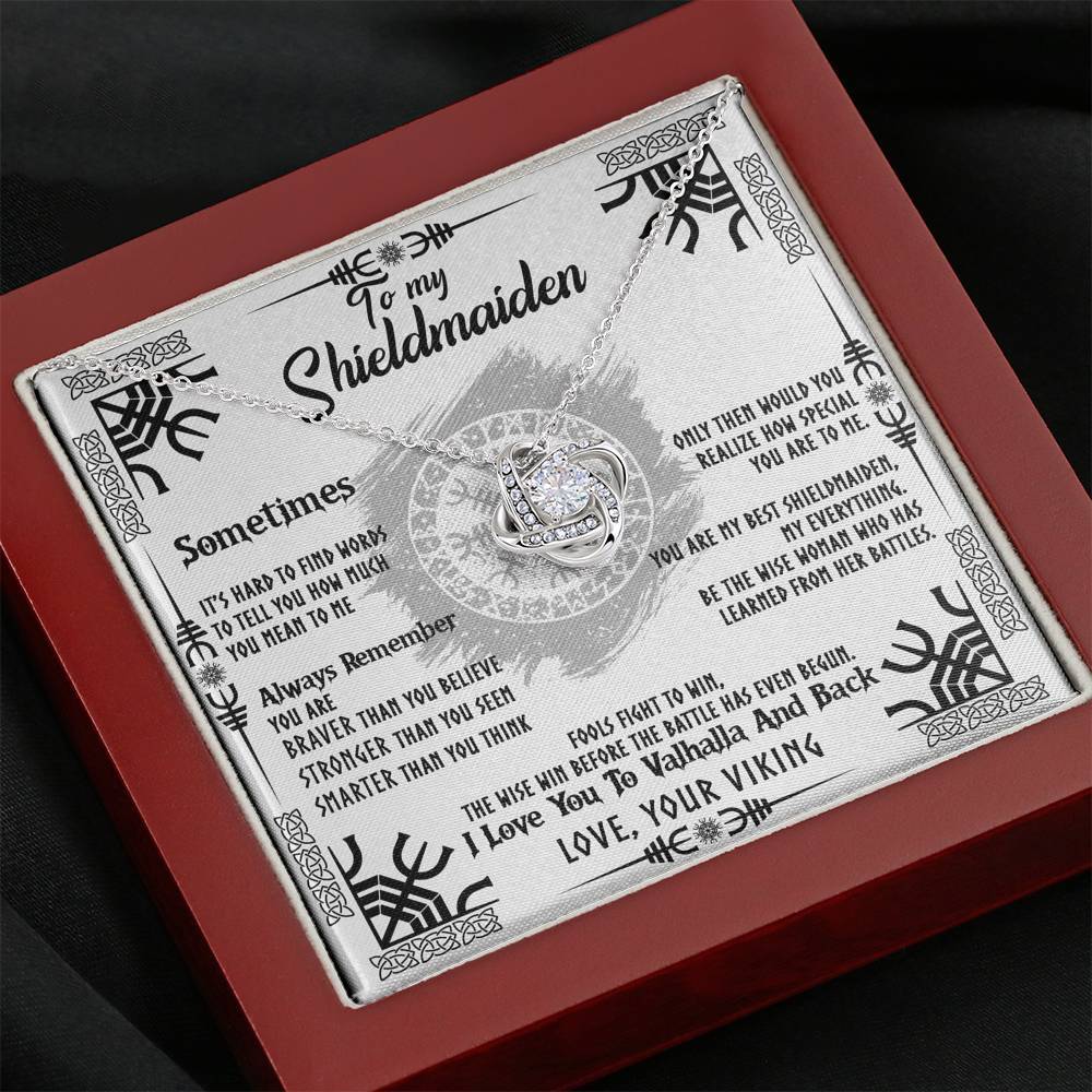 To My Shieldmaiden Love Knot Gift Necklace