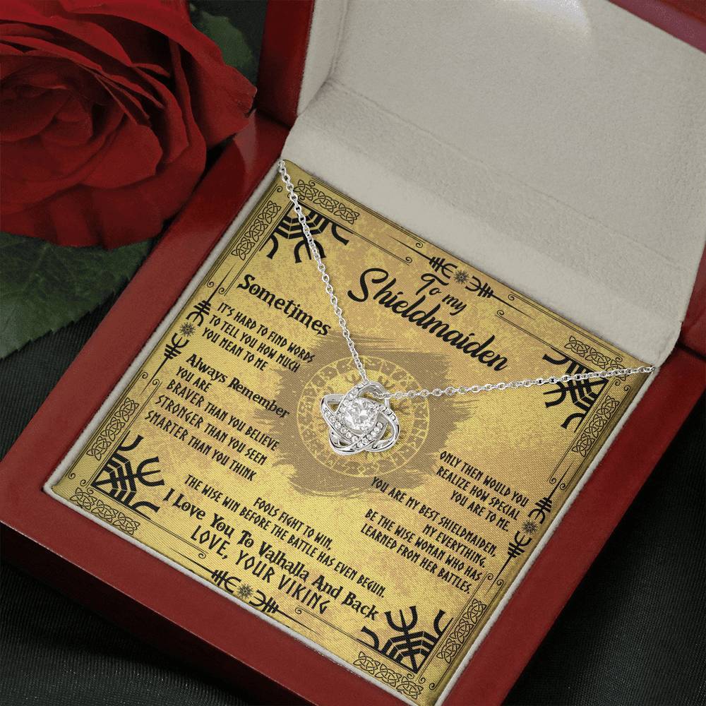 To My Shieldmaiden Love Knot Gift Necklace