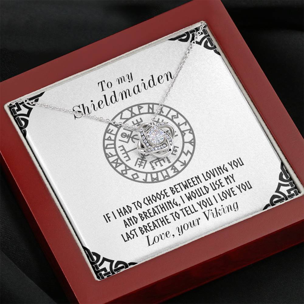 To My Shieldmaiden Love Knot Gift Necklace