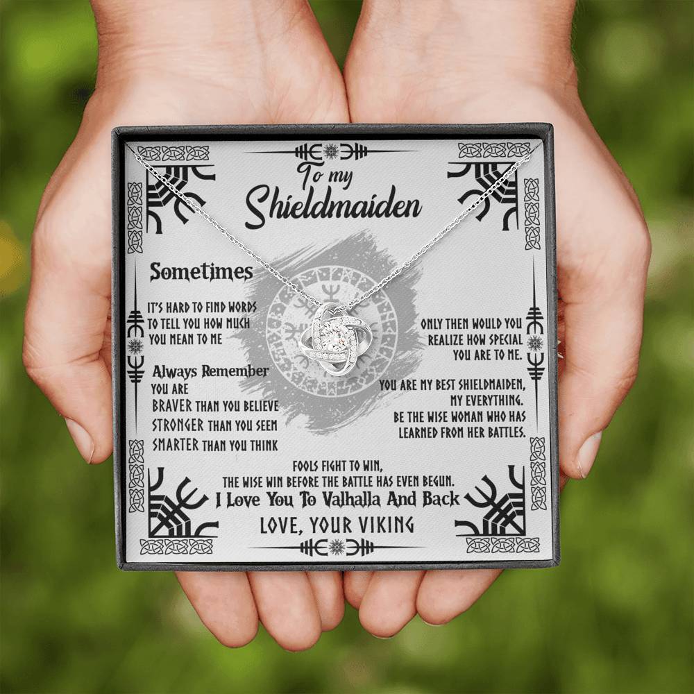To My Shieldmaiden Love Knot Gift Necklace