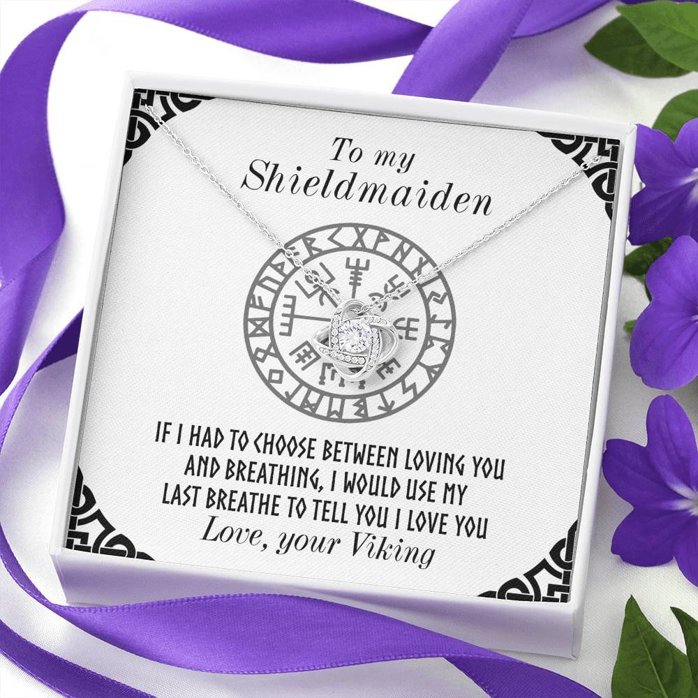 To My Shieldmaiden Love Knot Gift Necklace