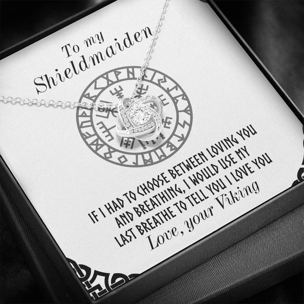 To My Shieldmaiden Love Knot Gift Necklace