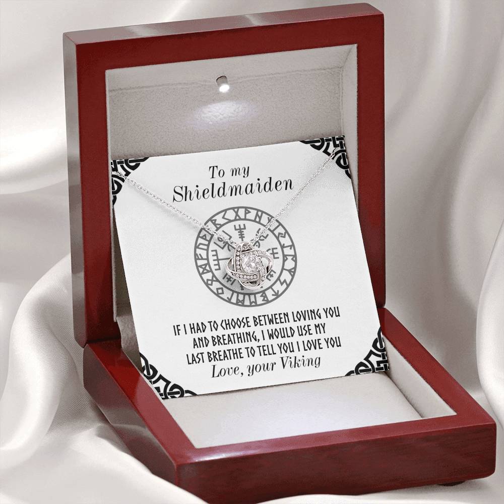 To My Shieldmaiden Love Knot Gift Necklace