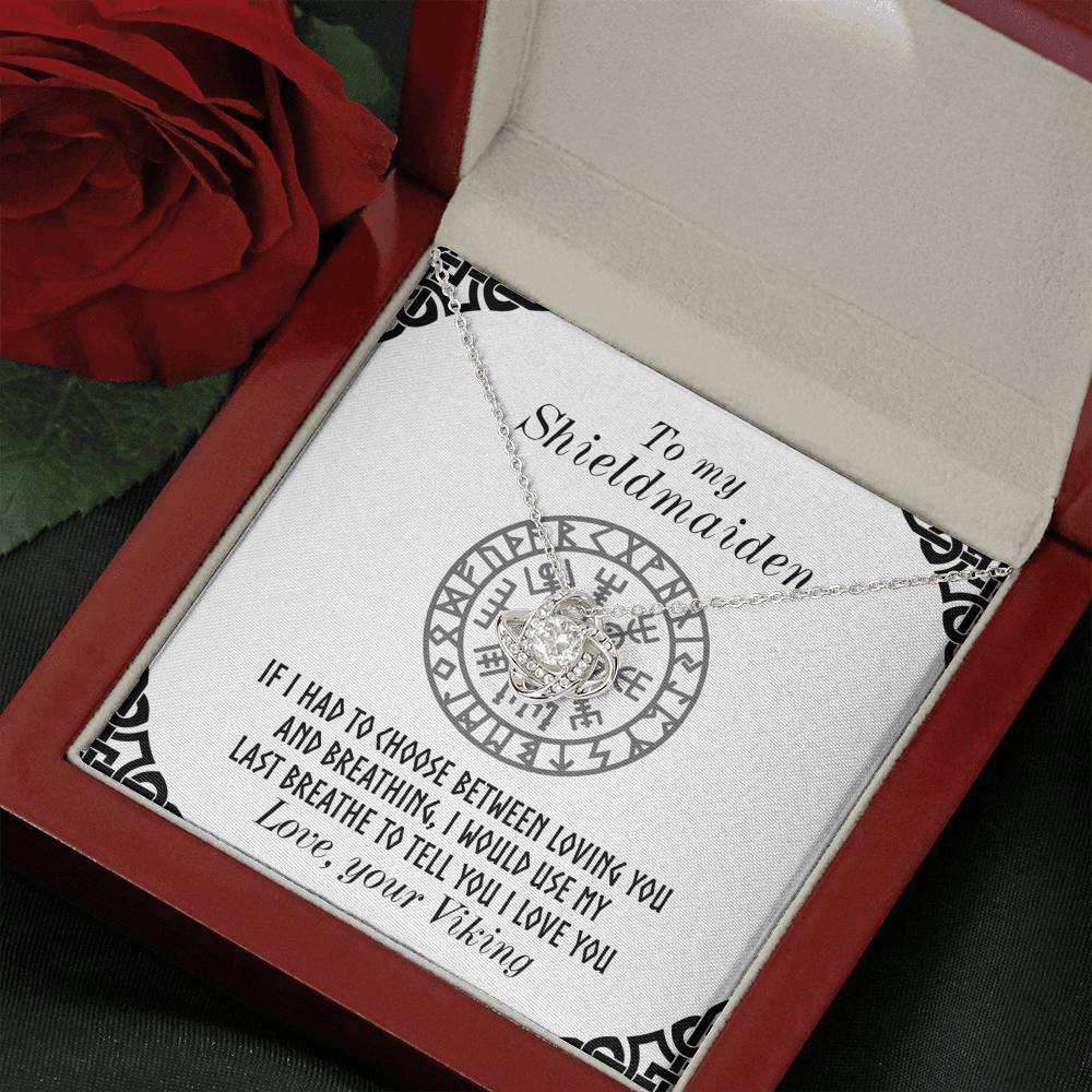 To My Shieldmaiden Love Knot Gift Necklace