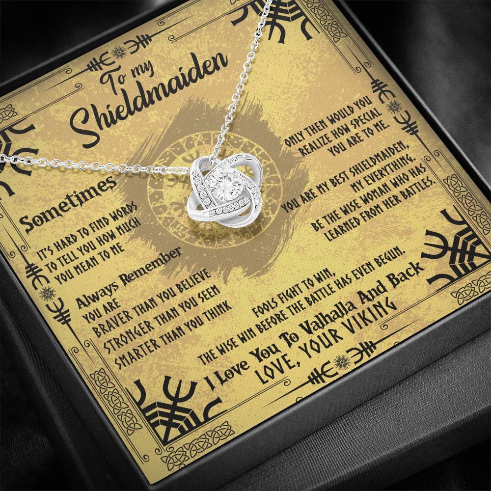 To My Shieldmaiden Love Knot Gift Necklace