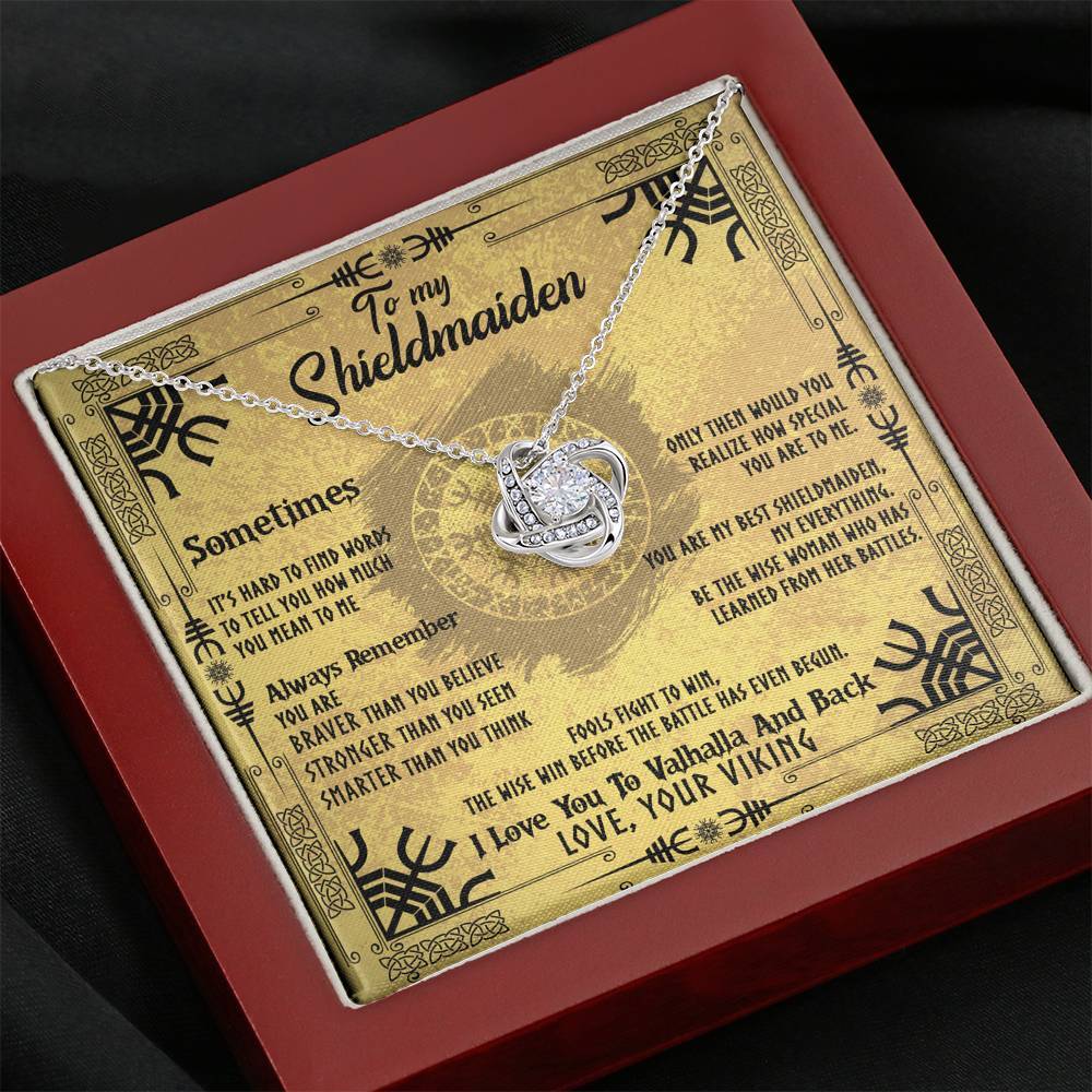 To My Shieldmaiden Love Knot Gift Necklace