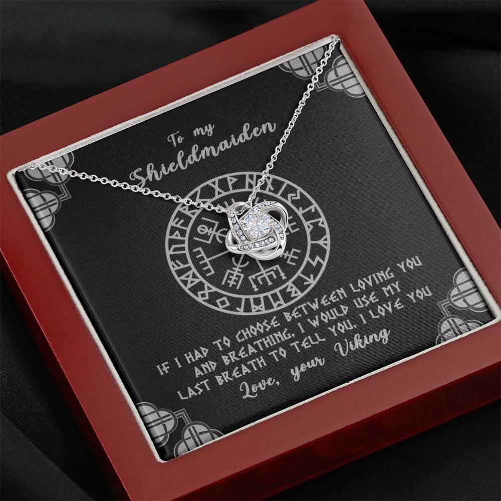 To My Shieldmaiden Love Knot Gift Necklace