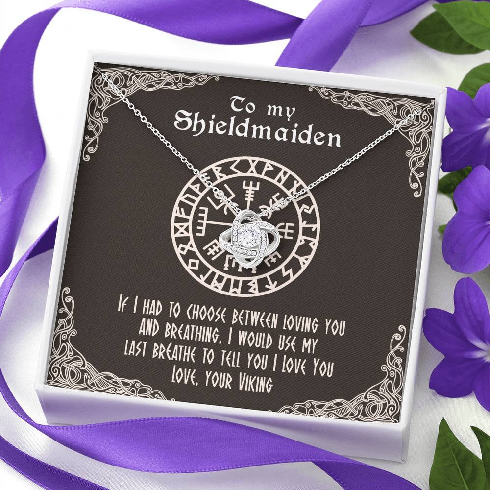 To My Shieldmaiden Love Knot Gift Necklace
