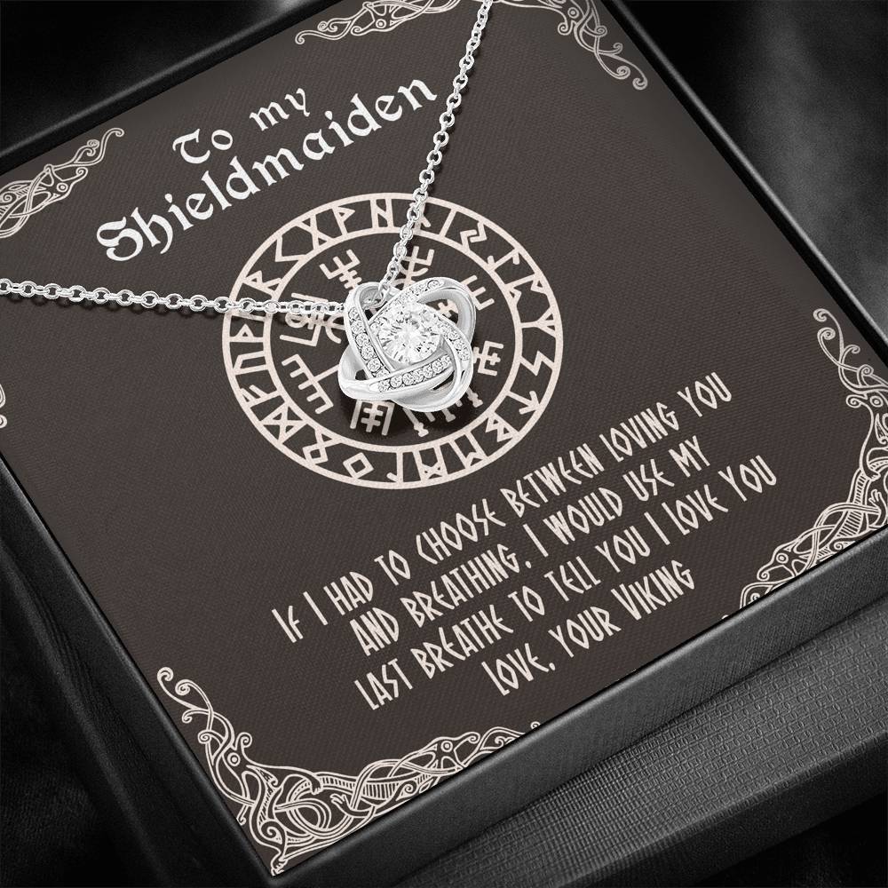 To My Shieldmaiden Love Knot Gift Necklace
