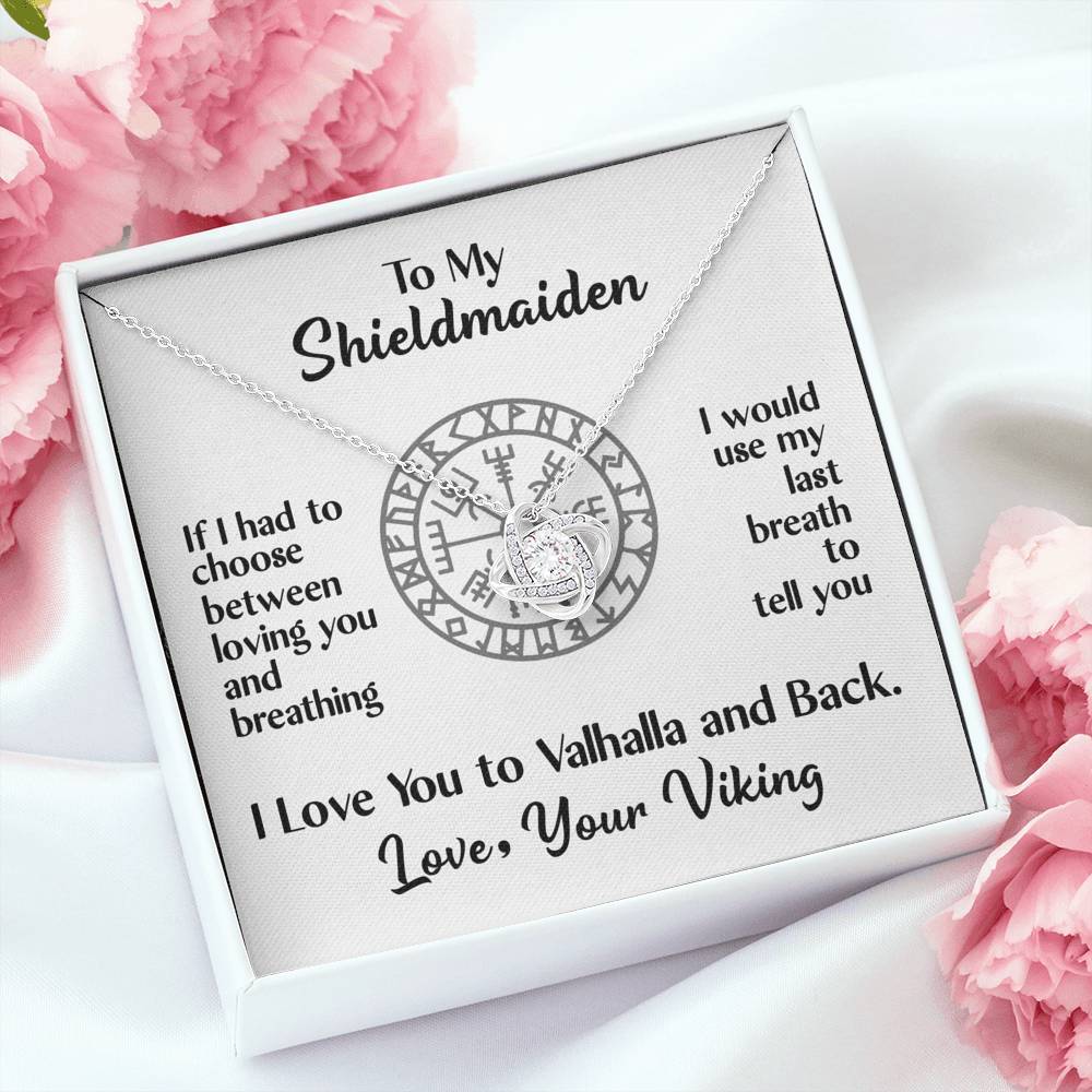 To My Shieldmaiden Love Knot Gift Necklace