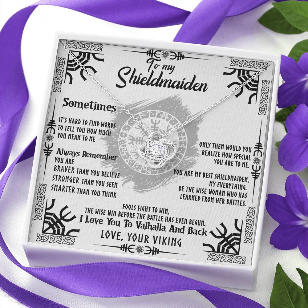 To My Shieldmaiden Love Knot Gift Necklace