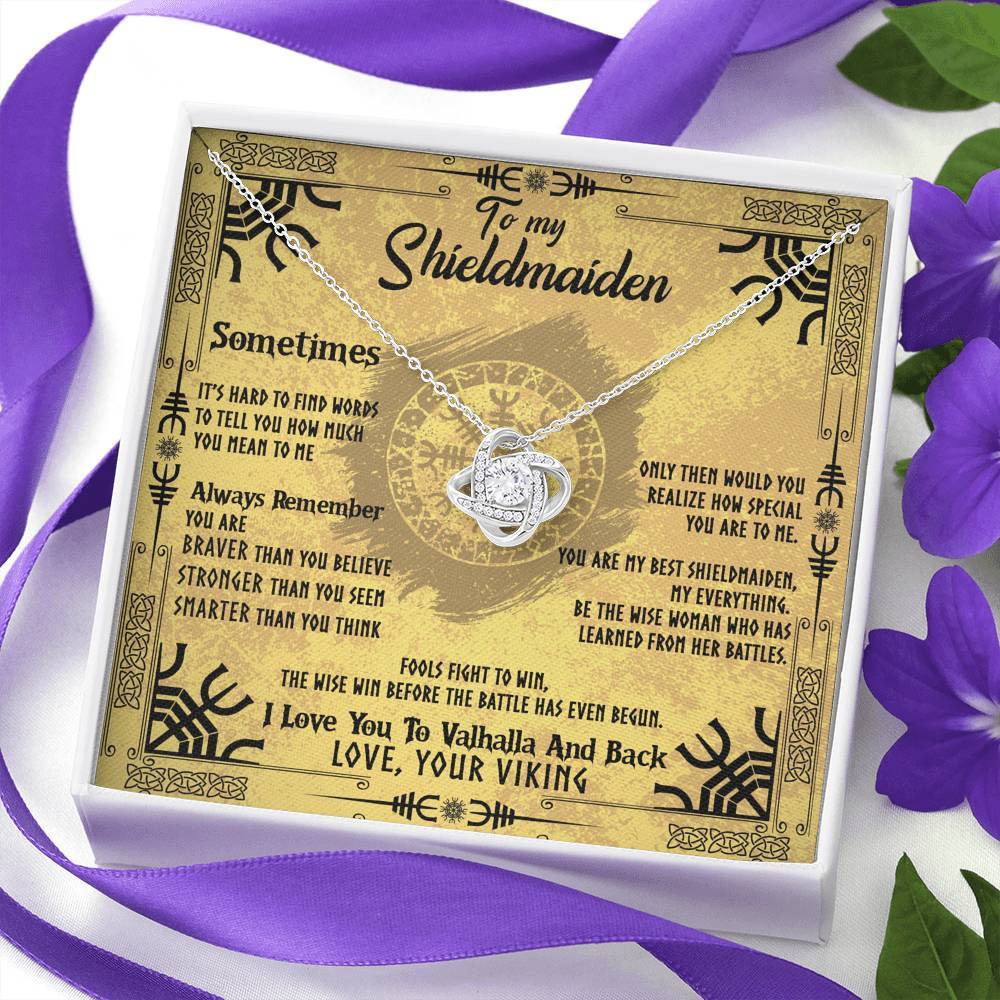 To My Shieldmaiden Love Knot Gift Necklace