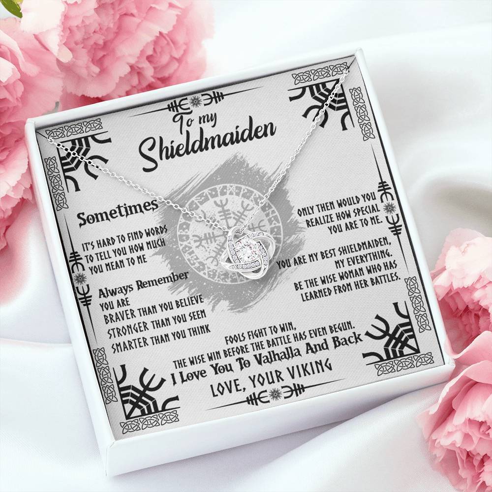 To My Shieldmaiden Love Knot Gift Necklace