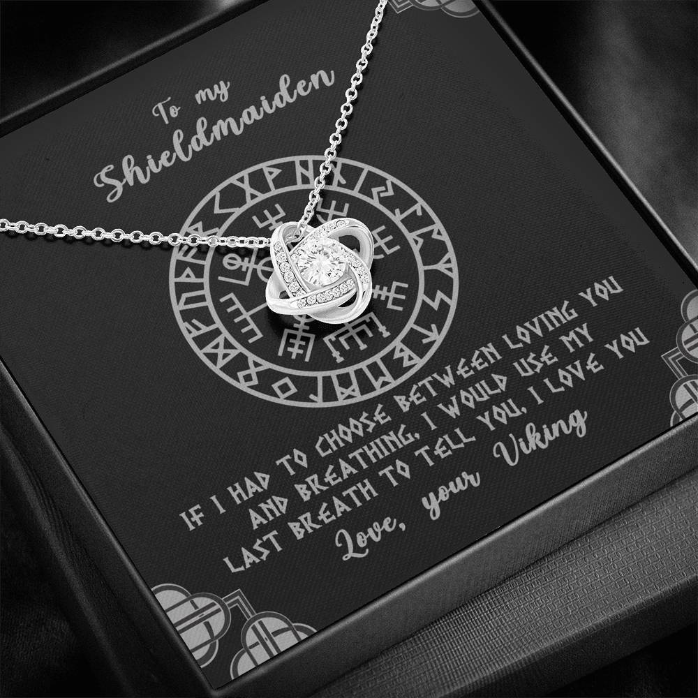 To My Shieldmaiden Love Knot Gift Necklace