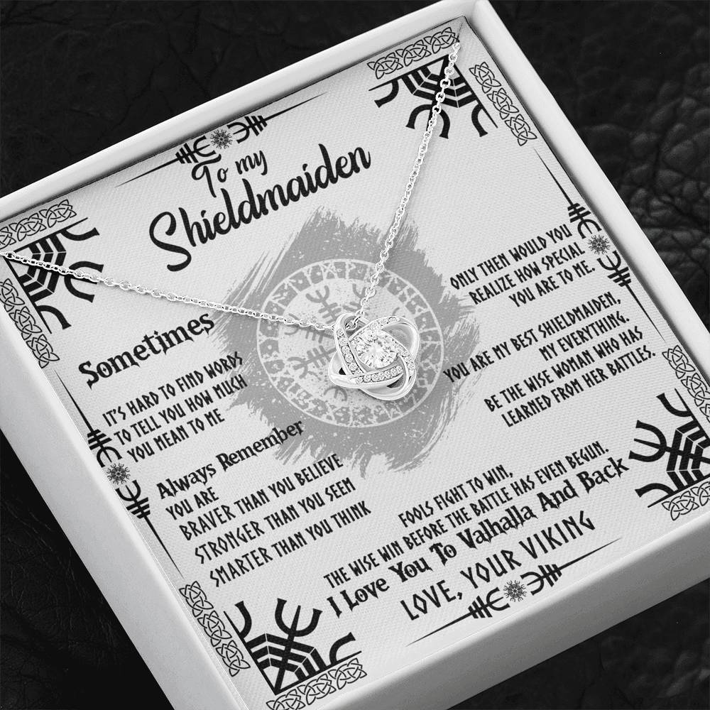 To My Shieldmaiden Love Knot Gift Necklace