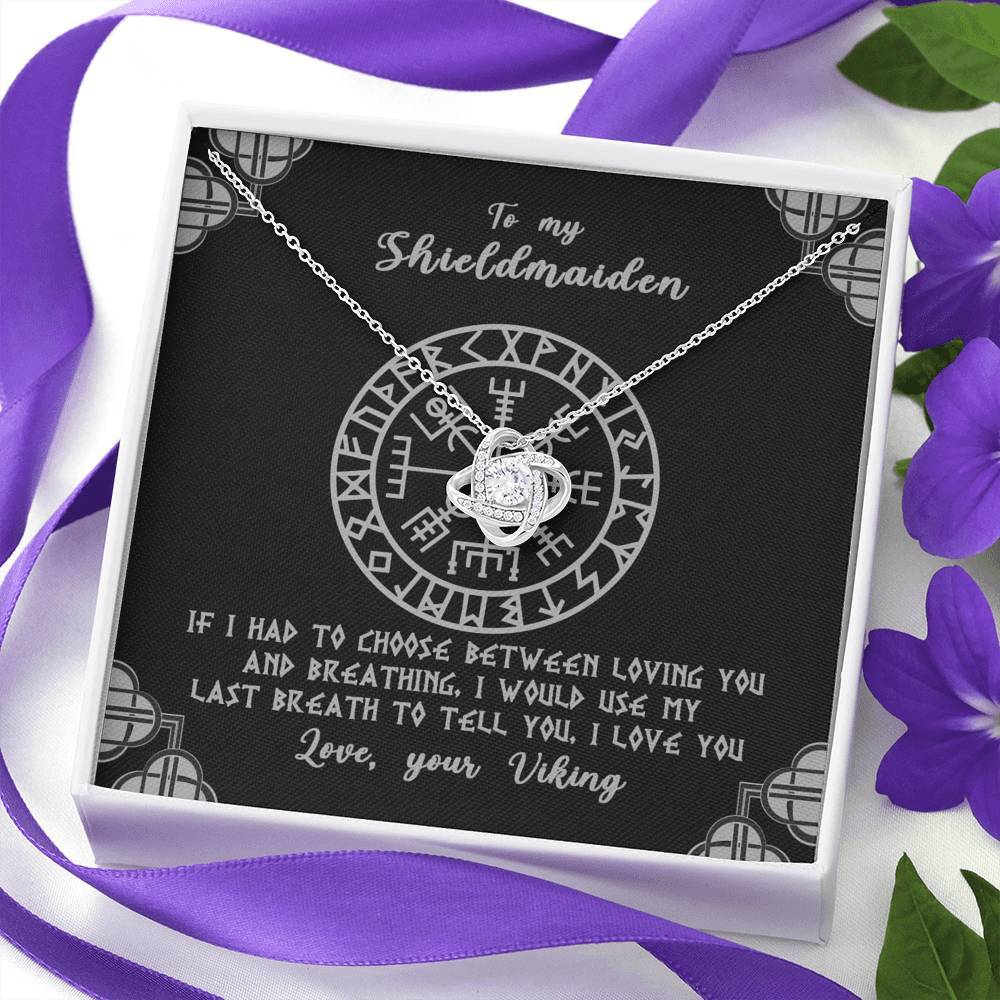 To My Shieldmaiden Love Knot Gift Necklace