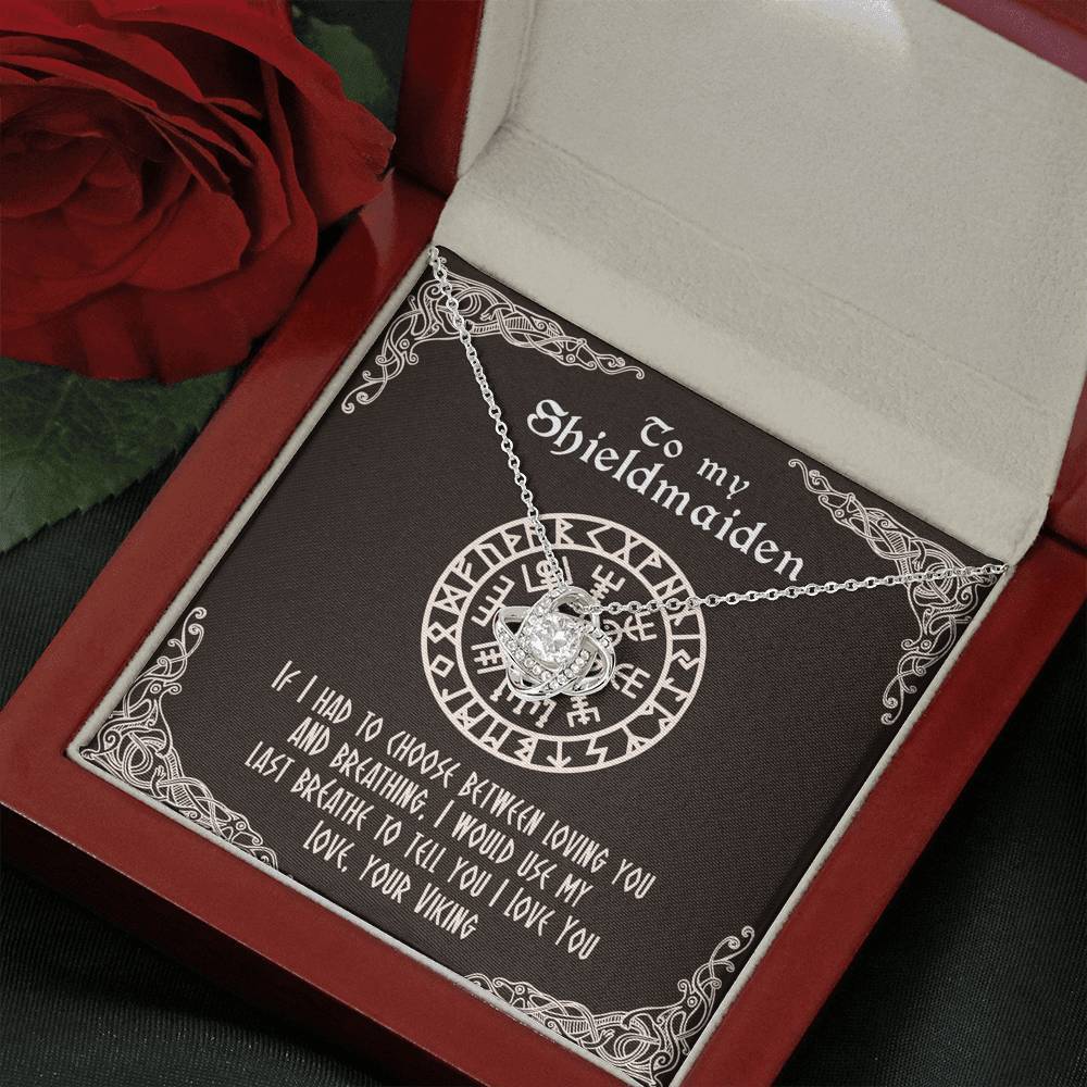 To My Shieldmaiden Love Knot Gift Necklace