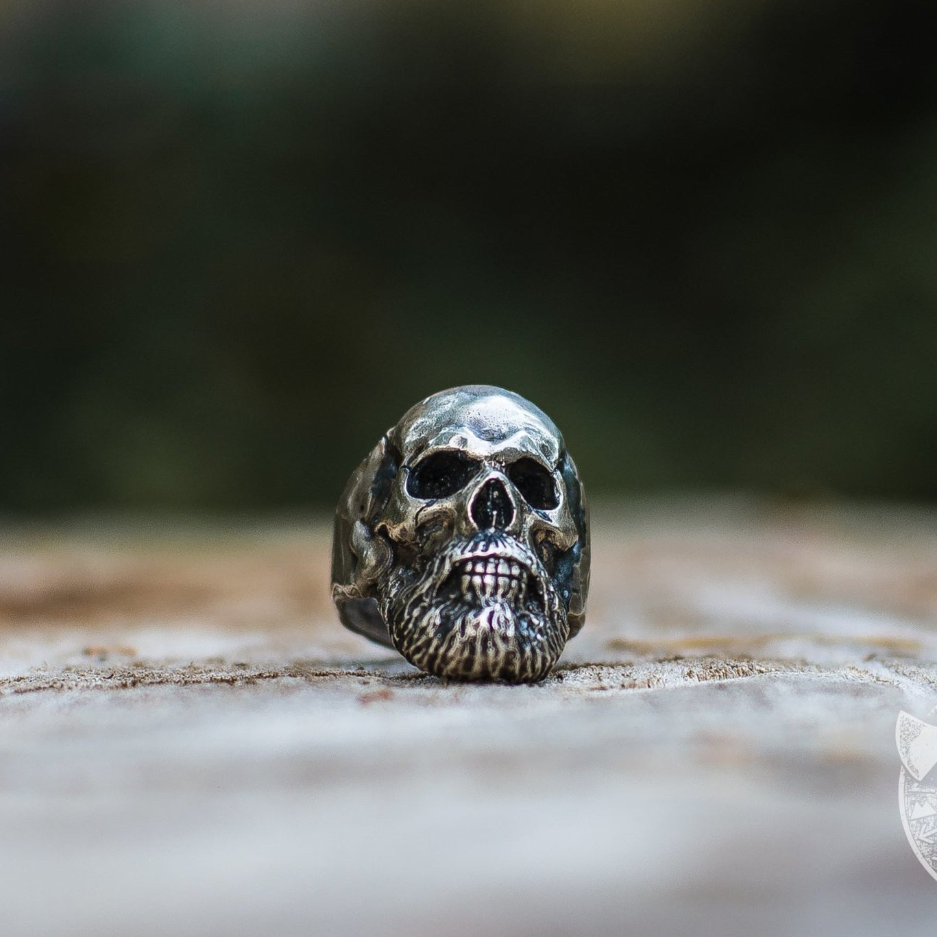 Unique Bearded Skull 925 Sterling Silver Viking Ring - VikingsBrand